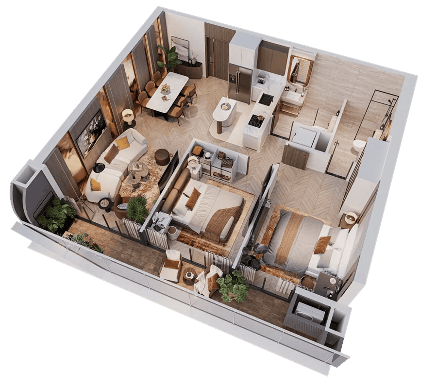 Mặt bằng 2PN The Legend